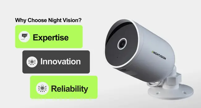 Home 8 Night vison cover 3 Every night vision security camera in the NV NightVision range ships ready to connect — AI detection, night vision, and two-way audio built into every model.