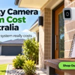 NV NightVision WiFi security camera beside a home budget notepad, illustrating security camera system cost planning for an Australian home.